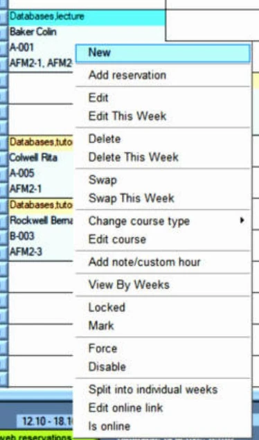 The right-click menu on a lesson on the Wise Timetable main screen, with Edit and Edit This Week