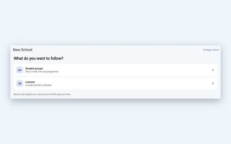Choosing what to follow in the Wise Timetable mobile app
