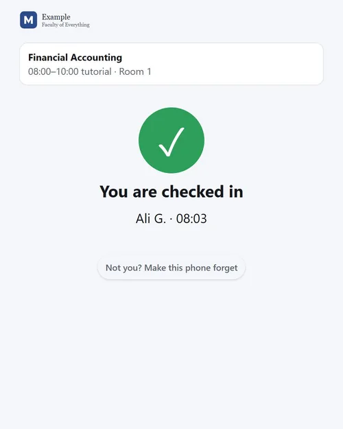 A green tick after one scan